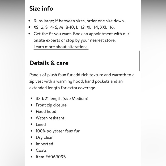 🐻 Via Spiga Grooved Faux Fur Hooded Vest in Taupe size L - Picture 7 of 7